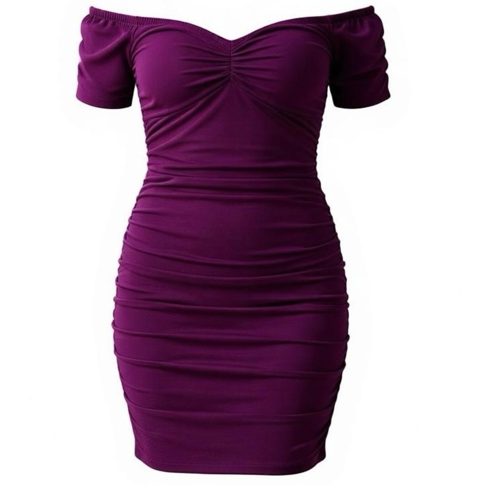 Windsor Off-Shoulder Ruched Dress M